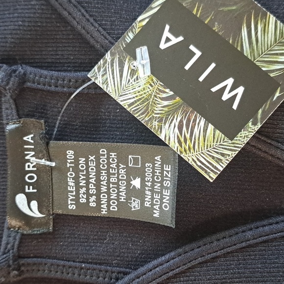 [Fornia]  Bodysuit - Ribbed Black Cheeky  One Size - Picture 4 of 7